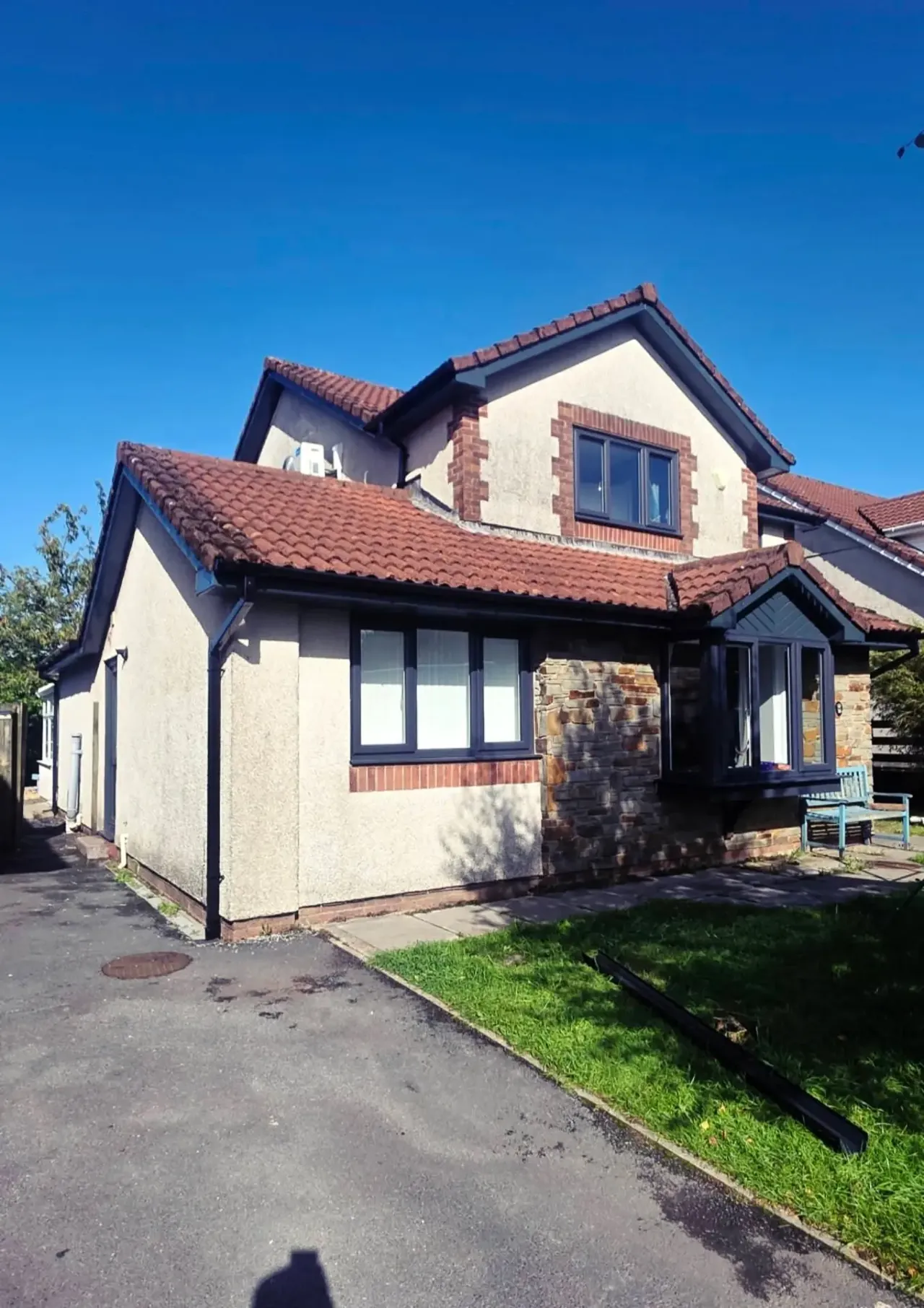 Detached South Wales house with new anthracite grey windows throughout
