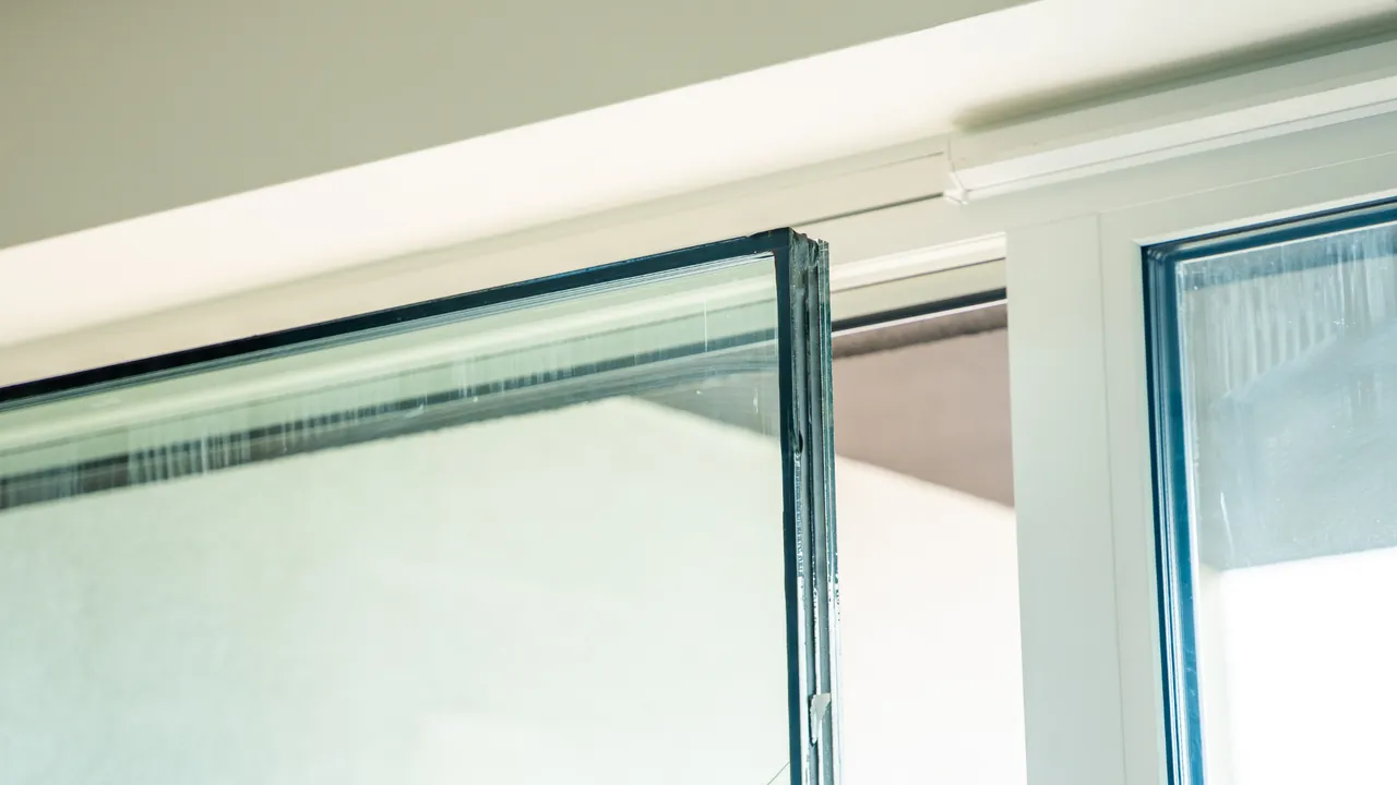 Double glazed sealed glass unit in a window frame